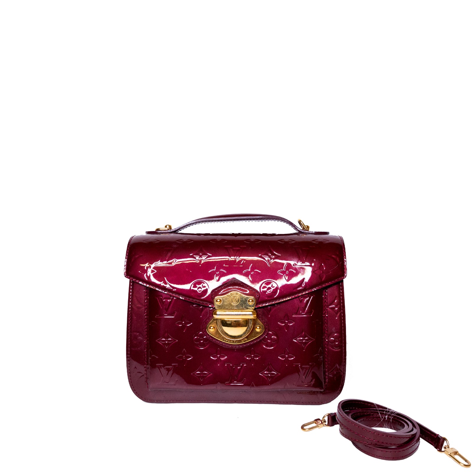 LOUIS VUITTON AMARANTE MONOGRAM VERNIS ROMAINE BAG