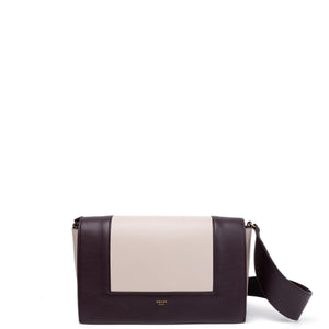 CELINE FRAME BAG CALFSKIN BROWN / WHITE GHW