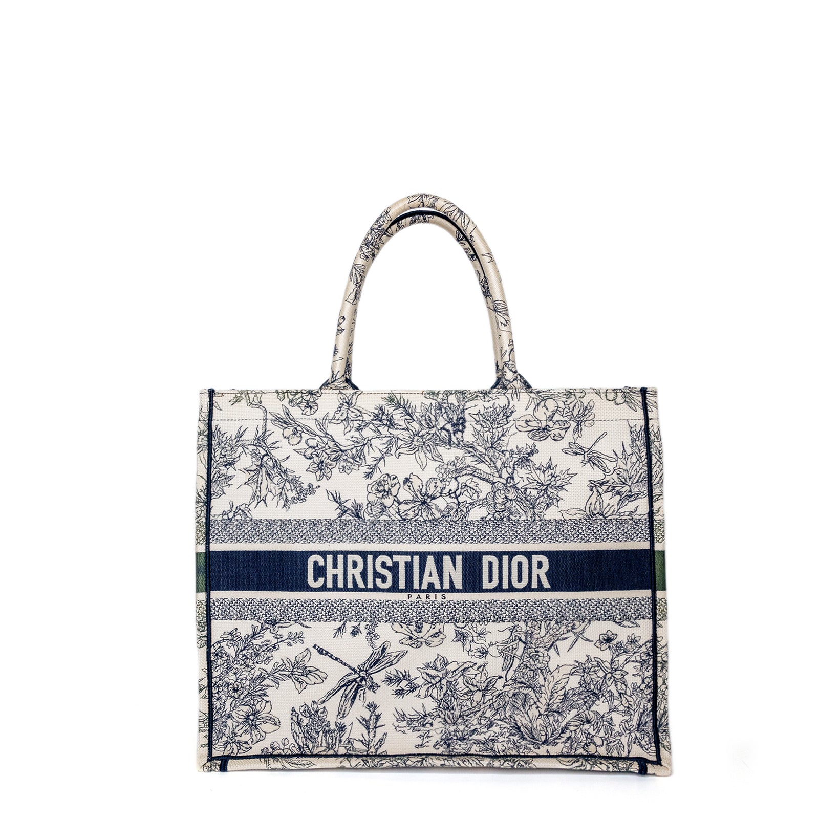 CHRISTIAN DIOR LARGE BOOK TOTE TOILE DE JOUY EMBROIDERY