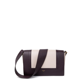 CELINE FRAME BAG CALFSKIN BROWN / WHITE GHW