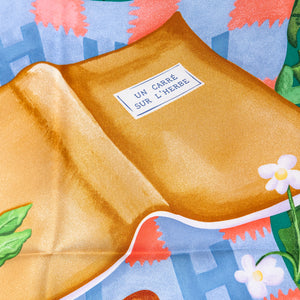 HERMES UN CARRE SUR L'HERBE SILK SCARF 90CM