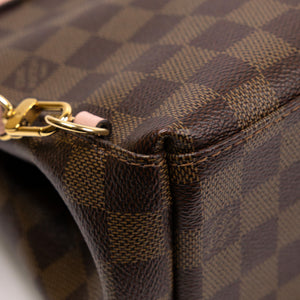 LOUIS VUITTON CLAPTON DAMIER EBENE PINK LEATHER BACKPACK