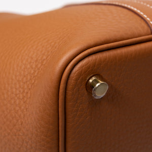 HERMES PICOTIN 18 LOCK BAG CLEMENCE GOLD GHW STAMP K