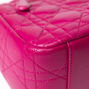 CHRISTIAN DIOR MISS DIOR SHOULDER BAG LAMBSKIN HOT PINK