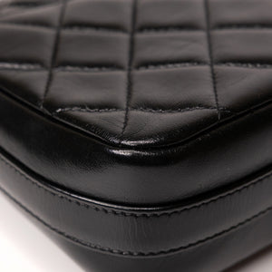 CHANEL GIANT CC LOGO FLAP BAG LAMBSKIN BLACK GHW