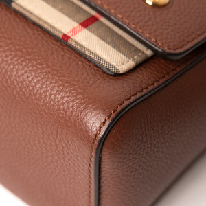 BURBERRY NOTE CROSS-BODY BAG CALFSKIN / CANVAS GHW