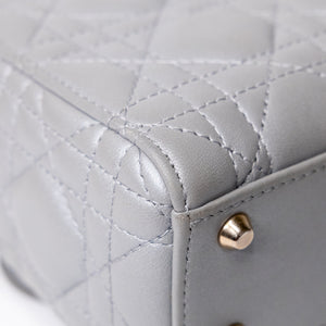 CHRISTIAN DIOR MINI LADY DIOR OPALINE GREY GHW