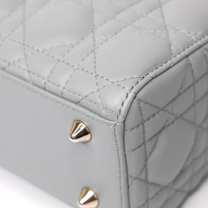 CHRISTIAN DIOR MY ABC DIOR SMALL LADY DIOR LAMBSKIN GRAY STONE GHW