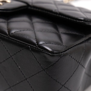 CHANEL MINI RECTANGULAR FLAP BAG LAMBSKIN BLACK LGHW (MICROCHIP)