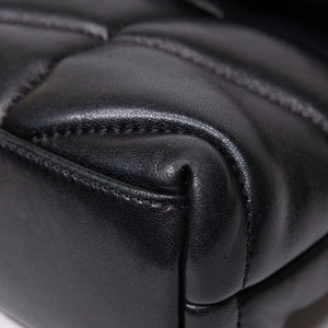 SAINT LAURENT PUFFER BAG TOY BLACK NAPPA LEATHER GHW