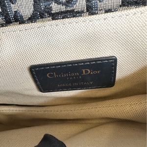 CHRISTIAN DIOR MINI SADDLE BLUE OBLIQUE GHW