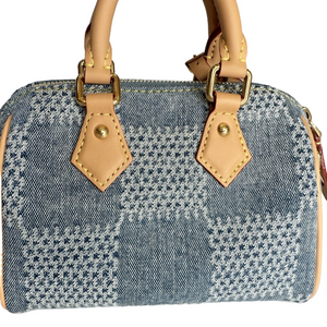 LOUIS VUITTON SPEEDY 18 BANDOULIERE  DAMIER DENIM 3D BLUE DENIM