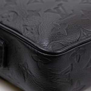 LOUIS VUITTON GETAWAY MESSENGER  BLACK MONOGRAM SHADOW LEATHER BLACK HARDWARE