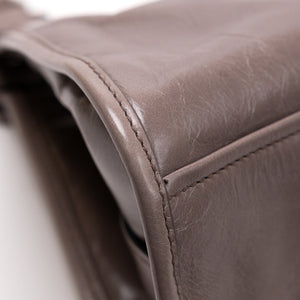 PRADA MEDIUM LEATHER TOTE BAG PEWTER CALFSKIN LEATHER SHW