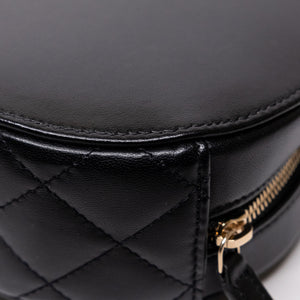 CHANEL CC ROUND CLUTCH LAMBSKIN LEATHER GHW