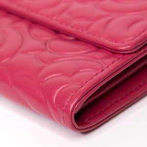 CHANEL CAMELLIA PINK LARGE FLAP WALLET