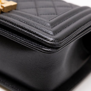 CHANEL LEBOY SMALL BLACK CAVIAR LEATHER GHW