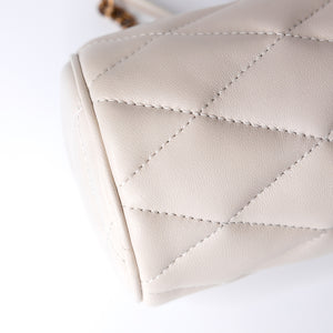 SAINT LAURENT SADE TUBE SHOULDER BAG MINI WHITE GHW