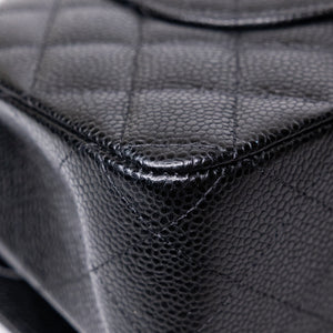 CHANEL CLASSIC FLAP MEDIUM BLACK CAVIAR LEATHER SHW