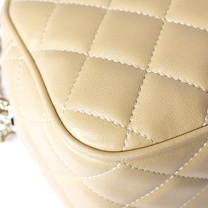 CHANEL CAMERA BAG WITH TASSEL BEIGE SHW