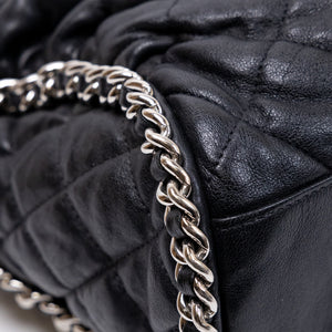 CHANEL CHAIN AROUND HOBO BAG BLACK LAMBSKIN SHW