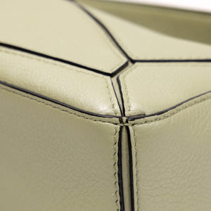 LOEWE MINI PUZZLE PEARL GREEN CALFSKIN SHW