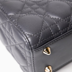 CHRISTIAN DIOR MY ABC DIOR SMALL LADY DIOR LAMBSKIN GREY GHW