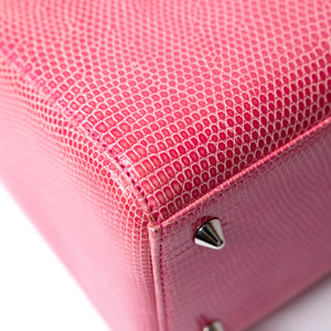 CHRISTIAN DIOR MEDIUM LADY DIOR LIZARD PINK CRYSTAL SHW