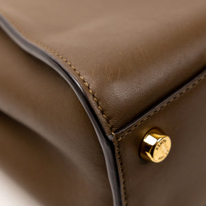 FENDI SMALL PEEKABOO BAG BROWN CALFSKIN LEATHER GHW