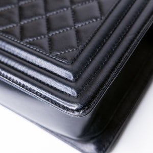 CHANEL LE BOY MEDIUM LAMB SKIN BLACK GHW