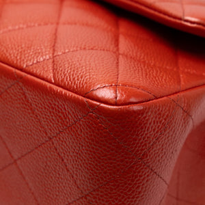 CHANEL JUMBO CLASSIC DOUBLE FLAP RED CAVIAR LEATHER GHW