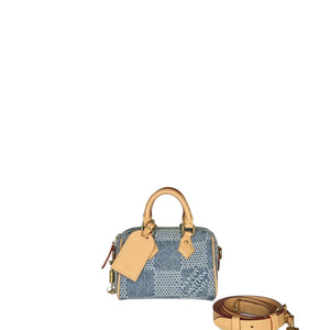 LOUIS VUITTON SPEEDY 18 BANDOULIERE  DAMIER DENIM 3D BLUE DENIM