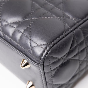 CHRISTIAN DIOR MY ABC DIOR SMALL LADY DIOR LAMBSKIN GREY GHW