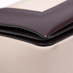 CELINE FRAME BAG CALFSKIN BROWN / WHITE GHW