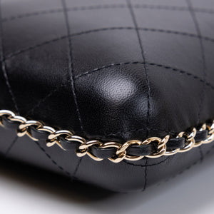 CHANEL VERTICAL PHONE CASE BLACK LAMBSKIN GHW