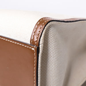 BURBERRY WORLD OF THE POCKET MEDIUM CANVAS WITH LEATHER GHW