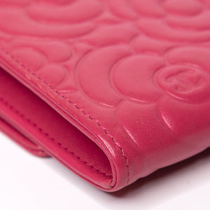 CHANEL CAMELLIA PINK LARGE FLAP WALLET