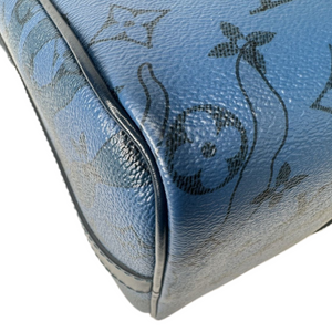 LOUIS VUITTON AQUA GARDEN SPEEDY BANDOULIERE 35 BAG BLUE M22573