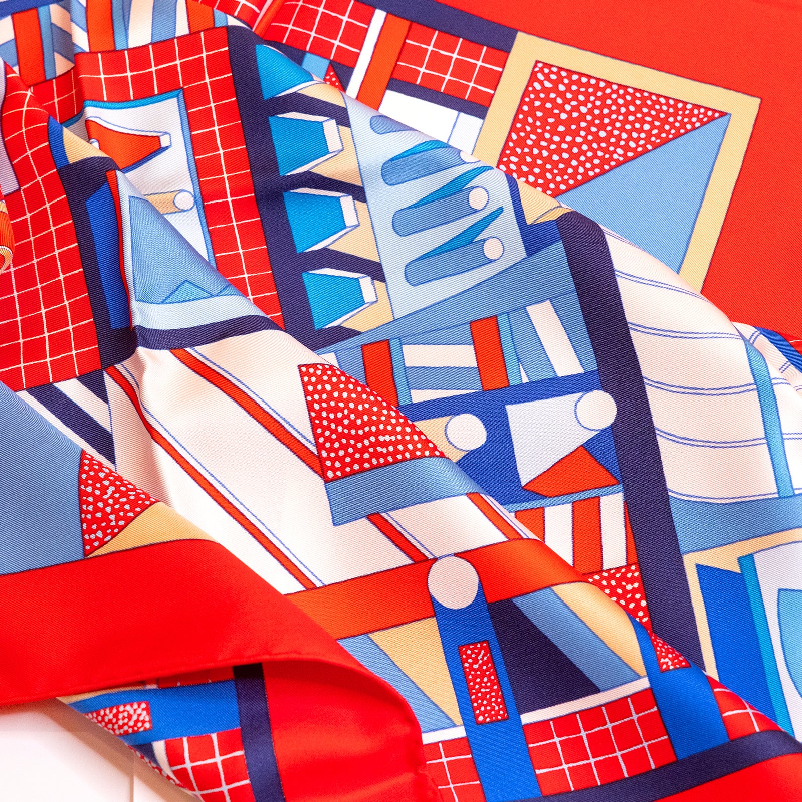 HERMES A GARDEN OF SHAPES SILK SCARF 90CM