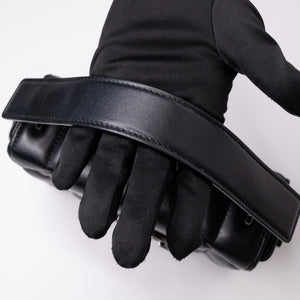 CHRISTIAN DIOR 30 MONTAIGNE CHAIN TOP HANDLE BAG LAMBSKIN LEATHER DARK SILVER HARDWARE