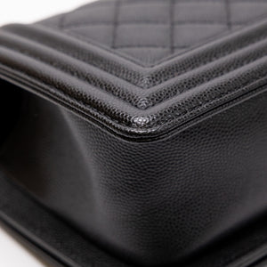 CHANEL LEBOY SMALL BLACK CAVIAR LEATHER GHW