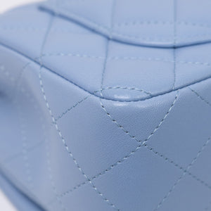 CHANEL MINI RECTANGULAR FLAP BAG LAMBSKIN BABY BLUE LGHW