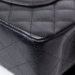 CHANEL CLASSIC FLAP MEDIUM BLACK CAVIAR LEATHER SHW