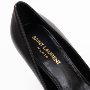 SAINT LAURENT BLACK LEATHER OPYUM PUMPS SIZE 36
