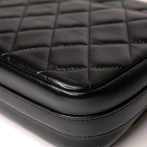 CHANEL GIANT CC LOGO FLAP BAG LAMBSKIN BLACK GHW