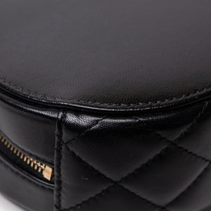 CHANEL CC ROUND CLUTCH LAMBSKIN LEATHER GHW