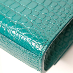 SAINT LAURENT SMALL KATE BAG WITH TASSEL CROC-EMBOSSED LEATHER SHW