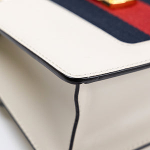 GUCCI MINI SYLVIE CALFSKIN WHITE GHW