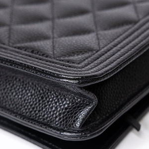 CHANEL BOY WALLET ON CHAIN CAVIAR BLACK GHW