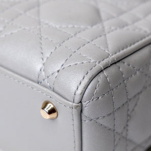 CHRISTIAN DIOR MINI LADY DIOR OPALINE GREY GHW